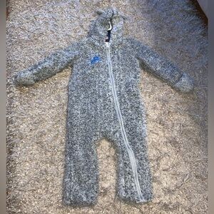 Detroit Lions NFL Cozy Gray Kids Zip up One Piece NWT
